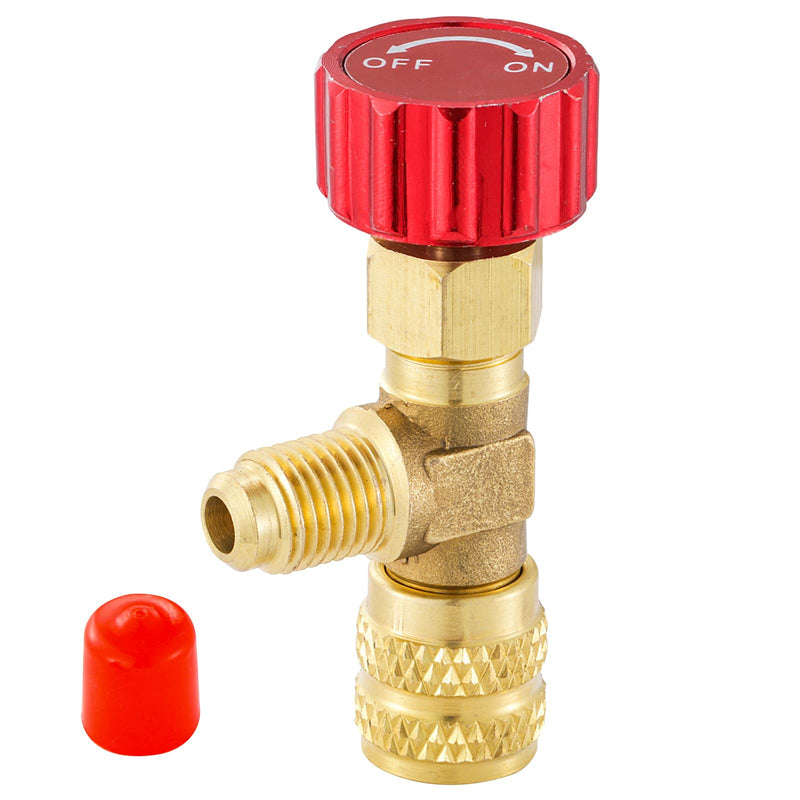 R12 R410 Refrigerant Charging Valve, Safety Flow Control Ball Valve, Brass Low Loss HVAC Fittings for R12 R22 R410A AC Manifold, Mini Split Air Conditioner Tool (1/4'' Male x 5/16'' Female) 1/4'' Male x 5/16'' Female
