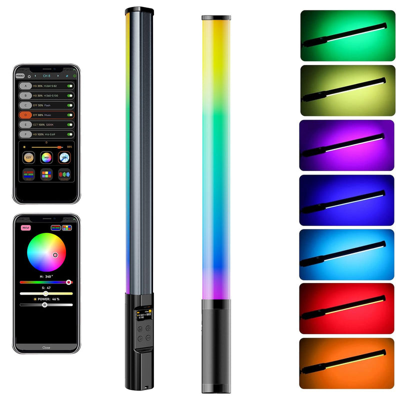 NA430 PRO RGB Light Wand Video Selfie Handheld Light Stick APP Control 2500k-9900K 24 Effects 2600mAh Rechargable for Photography Studio (NA430 PRO) NA430 PRO
