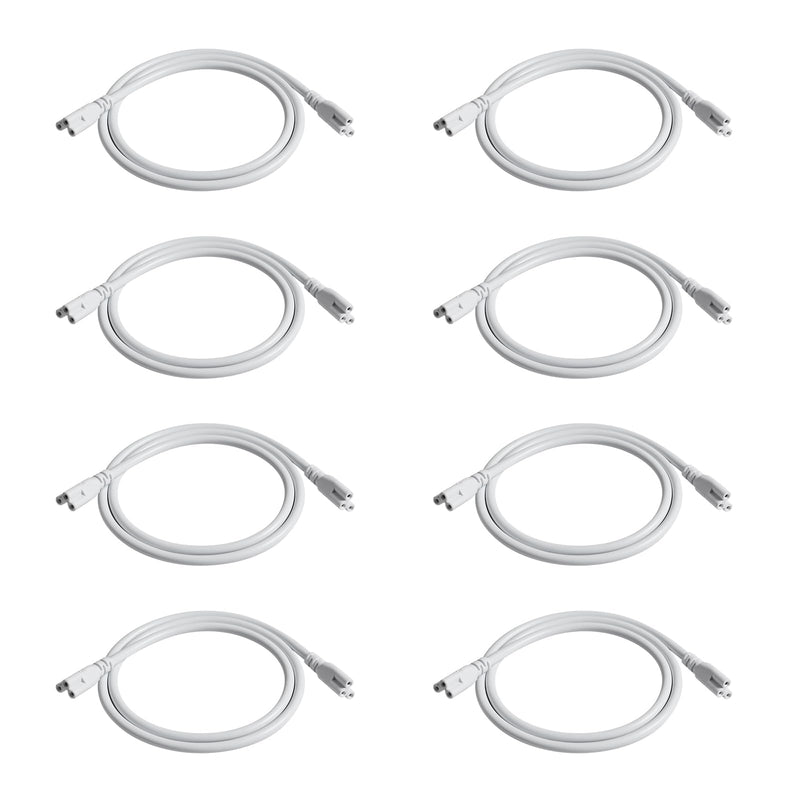 3FT Extension Cords T5 T8 Lamp Wire Power Cable,Double Female End LED Connector,3-Prong Lamp Connecting Cord for LED Integrated Tube,Shop Lights Fixture,Garage Lighting,Grow Light,Pack of 8 3FT