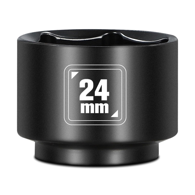 BLACKROBOT 24mm Low Profile Oil Filter Socket, 3/8" Drive 6-Point Oil Filter Cap Remover and Installer Tool, Chrome Vanadium Steel
