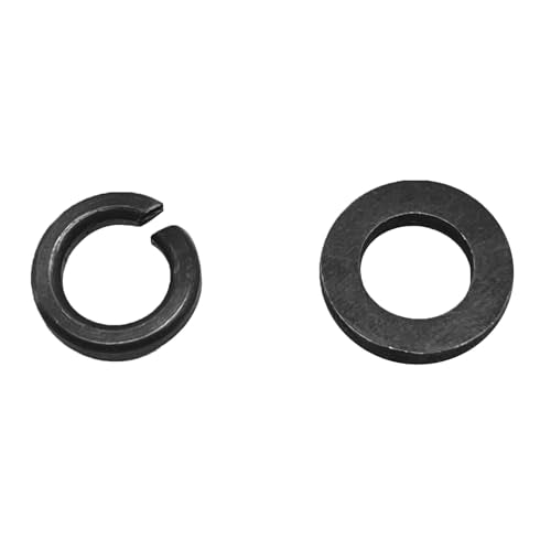 100 Set M6 Split Lock Washer and Flat Washer,Surface Black Oxide Finish,12.9 Grade Carbon Steel