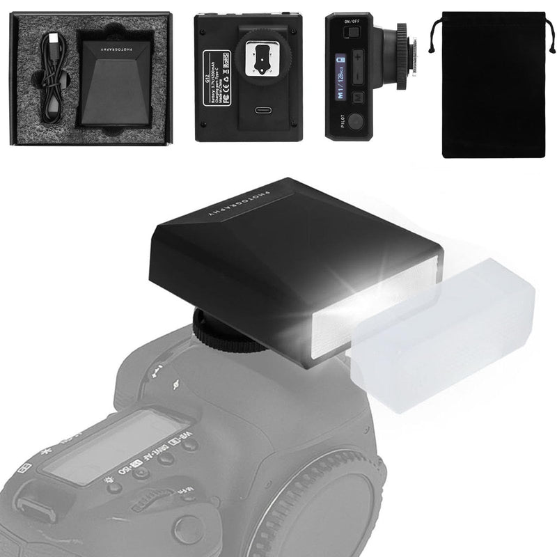 G12 Mini Camera Flash Speedlite, GN12 5600K,USB-C Charging Built-in 1200mAh Battery Compatible for Canon/Sony/Fujifilm/Nikon/Panasonic/Olympus,Speedlight Photography for Cameras with Single-Contact