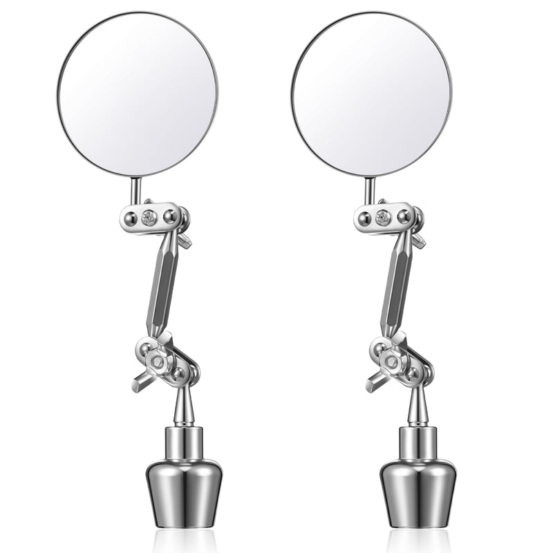 Kingdder 2 Pcs Circular Inspection Mirrors Magnetic Base Welding Mirror 2 Inch Round Swivel Angle Ball Joint Antenna Inspection Tools for Mechanical Welding Coffee Machine Maintenance