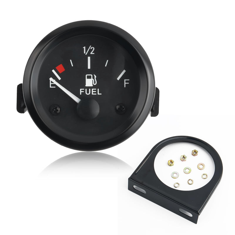 2" 12V Fuel Gauge Kit with Nut/Bracket,240-33 Ohm Boat Fuel Gauge with E-1/2-F Pointer Dash for Indicating Tank Fuels Levels,White Light Fuels Level Gauges for Car Boat