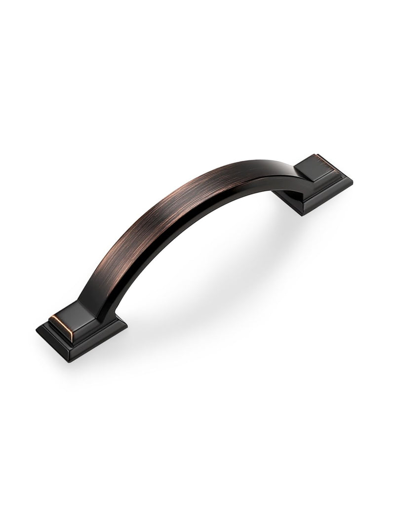 Mengico 10 Pack 3 Inch (76mm) Oil Rubbed Bronze Zinc Alloy Cabinet Pulls - Rustic Arch Drawer Handles for Kitchen & Bathroom, Vintage Cabinet Hardware 3" Hole Center (76mm)