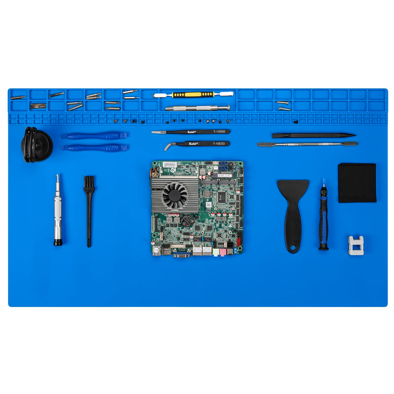 Kaisi Extra Large Soldering Mat, Oversized 932°F Heat Resistant Silicone Solder Mat, Large Repair Workbench Pad for Electronics Phone Watch Laptop Repair, BGA Soldering Iron (Blue,27.6''x15.7'') Blue 27.6'' x 15.7''
