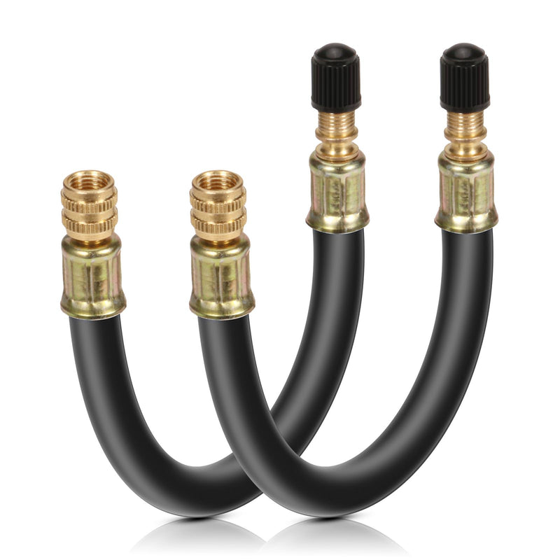 2pcs Tire Rubber Valve Extension Tube Extender, Valve Stem Extender Tire Inflation Extension Hose Tire Valve Extension Tool for Car Tire Motorcycle Bicycle RV Inflatable Extension Nozzle