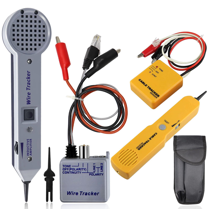 Tone Generator kit, Wire Tracer Circuit Tester, Wires Tone Tracer, 200EP High Accuracy Wire Tester Kit, RJ11 Multi-Tone Cable Test Kits with Inductive Amplifier for Network Cables Collation