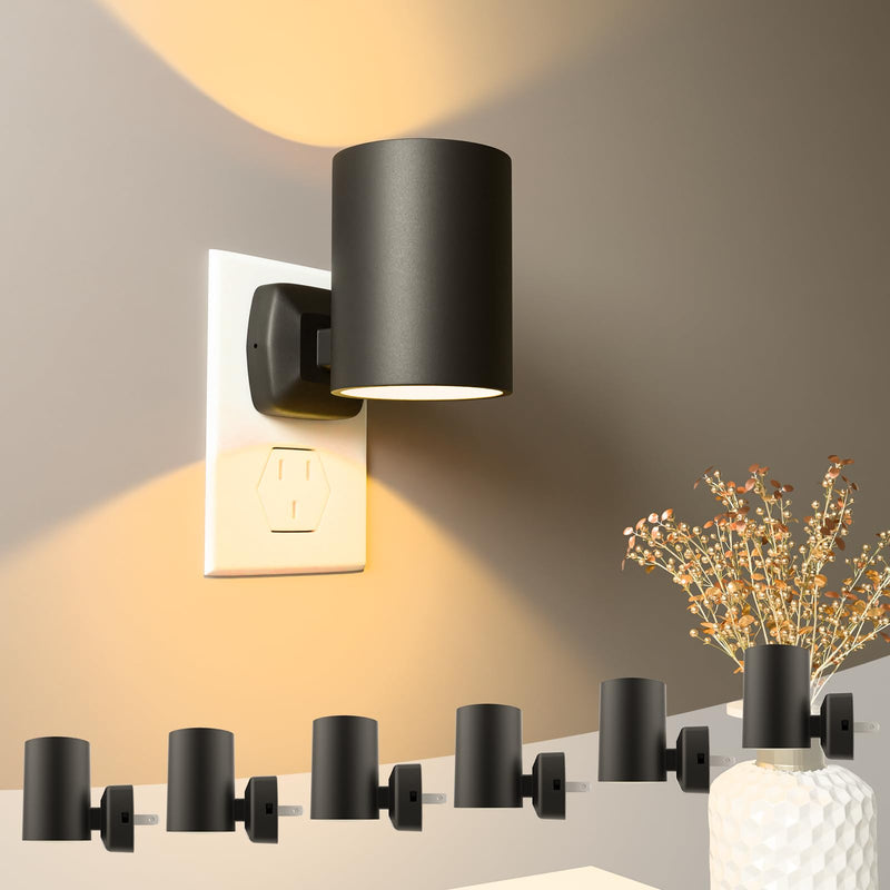 ETL Night Lights Plug into Wall 6 Pack,Plug in Nightlight,2700K Brightness Adjustable Night Light, Dusk to Dawn Sensor, Nightlights for Bedroom, Bathroom, Hallway Warm-spotlight