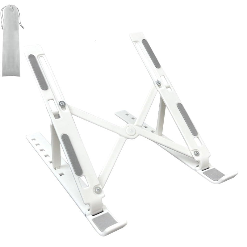 Adjustable Laptop Stand for Desk, Foldable Portable ABS + Silicone Notebook Holder, Ventilation Cooling Laptop Stand, for 10-17 Inch Laptops and Tablets(White)