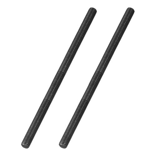 uxcell 1/2-13 UNC Fully All Threaded Rod, 2Pcs B7 Alloy Steel Long Threaded Screw 10" Length Right Hand Threads Fully Studding Rod Bar for Machinery, Construction, Black 1/2" x 10" 2