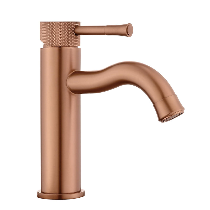 Rose Gold Bathroom Faucet, with Splash Sprayer Extender Aerator, Single Hole with Deck, for Vanity Farmhouse and RV Rose Gold