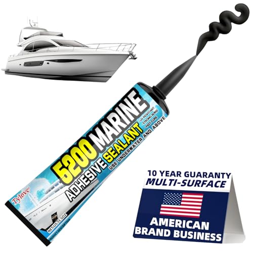 5200 Marine Sealant Adhesive Fast Cure - Permanent, Watertight Bonding and Sealing - UV Resistant, Above & Below Waterline- for Boats, Hulls, Decks & RVs,Pond Sealant 3oz (1Pack Black) 1Pack Black