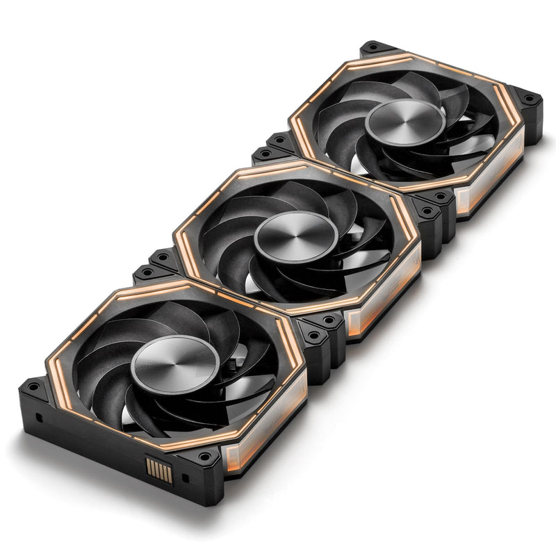darkFlash INF34 120MM PC Case Fan, Daisy-Chain, up to 2000RPM Cooling, 4-Pin PWM, ARGB CPU Cooling Computer Fan, 3 Pack (Reversed, Black) Reverse
