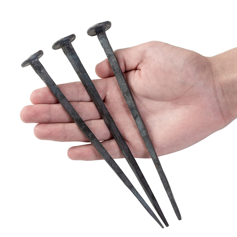 3 Pcs Hand Forged Nails,Jesus Cross,Wrought Iron Decorative Nails,Iron Nails,Jesus Crucifixion Flat Head Nail,Original State, With Rust And Forged Oxide Layer,Natural Grey Iron Finish(3) 3