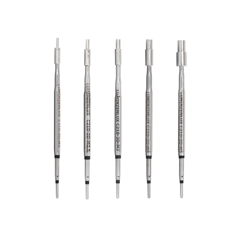5PCS C210 Soldering Tips Heat Set Insert Tool Kit for M2/M2.5/M3/M4/M5 Threaded Inserts – Compatible with JBC Stations or Fantic soldering iron, 3D Printing & Plastic