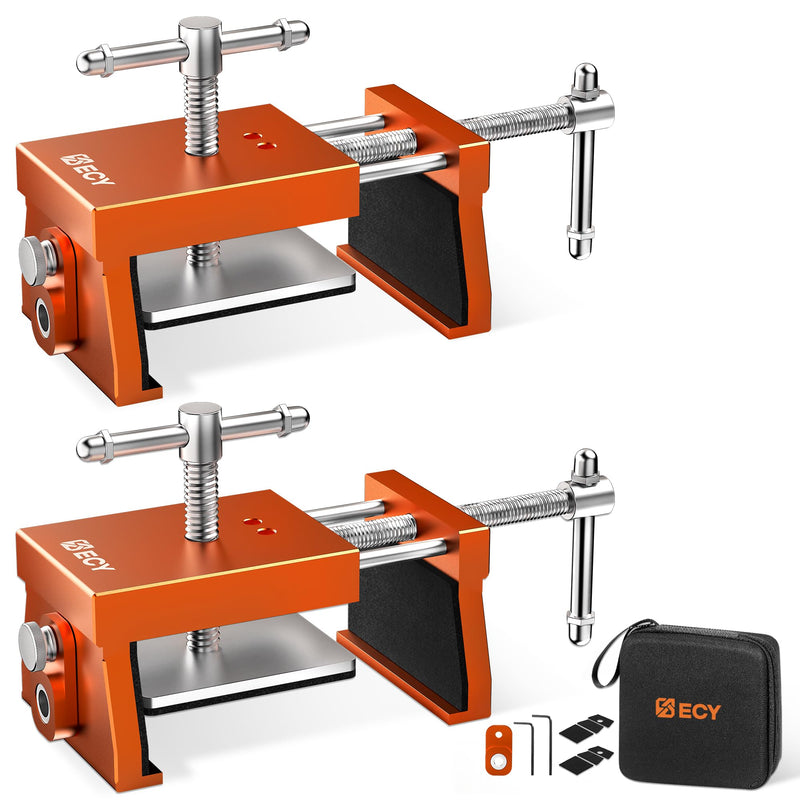 ECY Cabinet Clamps 2 Pack - Cabinet Face Frame Alignment Tool，Anodized Aluminum Alloy, Professional Installation Clamps for Woodworking & DIY Projects Orange