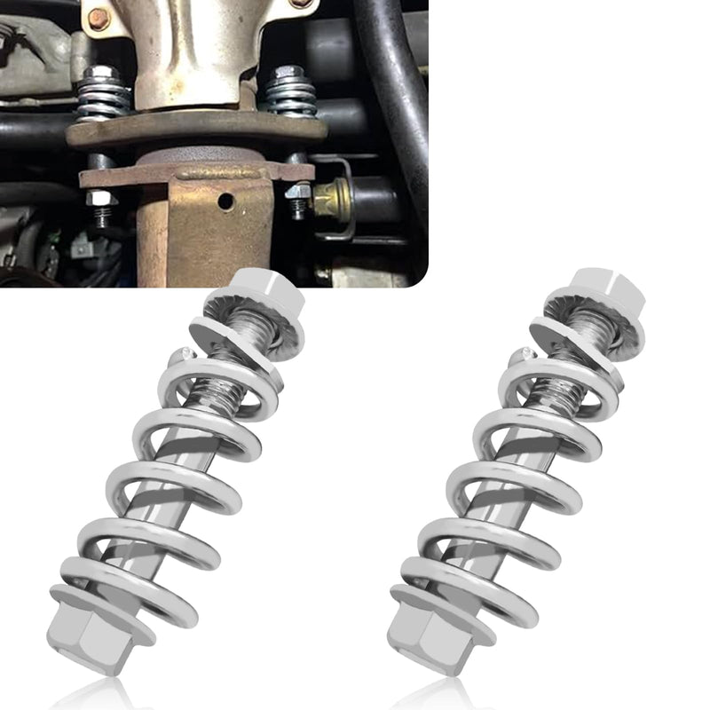 2PCS M10x1.25 Exhaust Manifold Bolts, Exhaust Flange Bolts, Muffler Repair Kit with Springs, for Automotive Exhaust Manifold Gasket Reduce Vibration Car Accessories Universal for Most Cars 2PCS