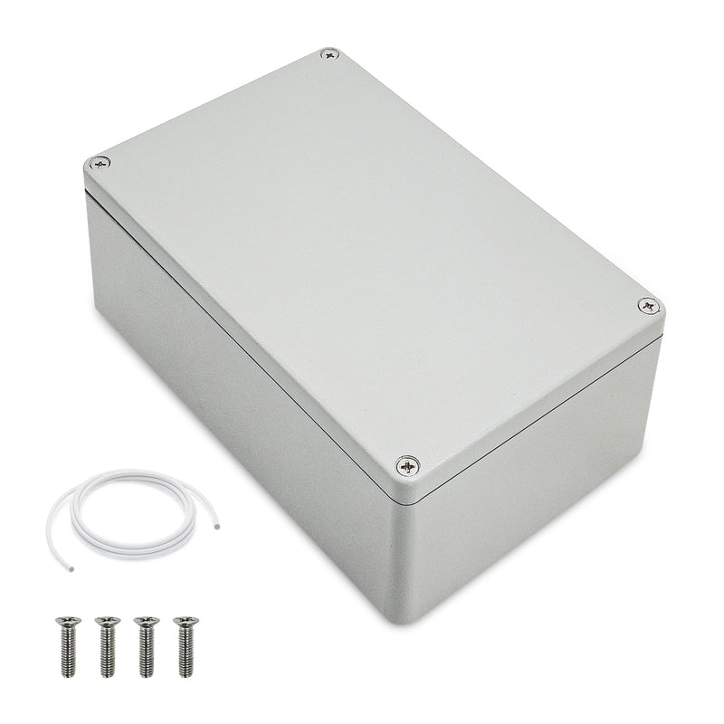 Waterproof Electrical Junction Box 7.4“x4.72”x3“D Aluminum Alloy Enclosure Project Box Dustproof Waterproof IP66 Aluminum Alloy Metal Junction Box Outdoor Electrical Universal Enclosure Box 7.4x4.72x3''