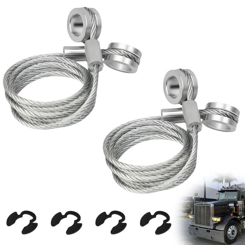 2-Pack Hood Strut Control Cable for HLK2047 - Precise Fit Hood Release Latch Cable - Compatible with Peterbilt 1987-2010 Front Hood Control Cable Fit for 357, 375, 377, 378, 379 - L92-6000-0718