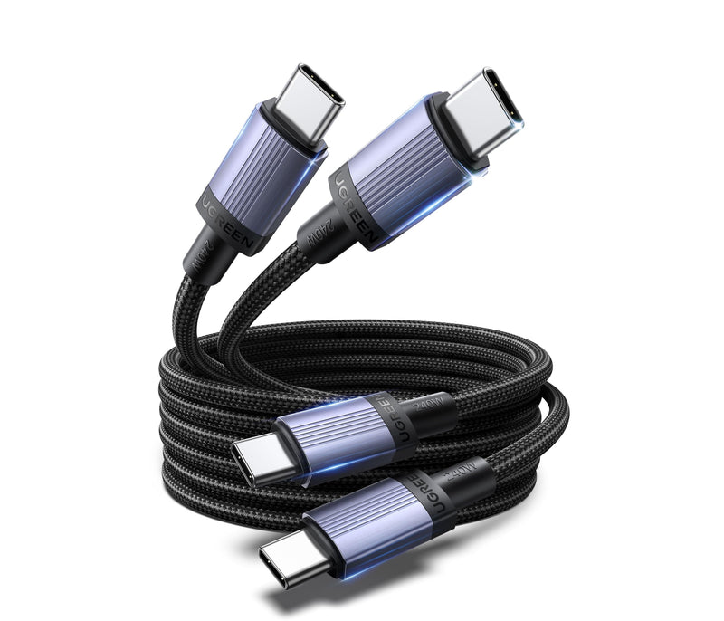 UGREEN 2-Pack 240W USB C to USB C Cable, Fast Charging USB C Cable for iPhone 17 Pro Max/16/15, Galaxy S25/S24/S23, Pixel 10/9/8, MacBook Pro/Air, ThinkBook, Dell XPS, iPad Pro/Air, Steam Deck, 10FT