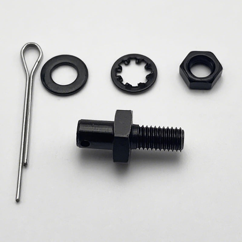 Throttle Cable Adapter Stud Kit with Bracket & Ends #8009 | Compatible with 1977+ Chevrolet (Includes Nut, Washers, Cotter Pin) Silver 2 pack