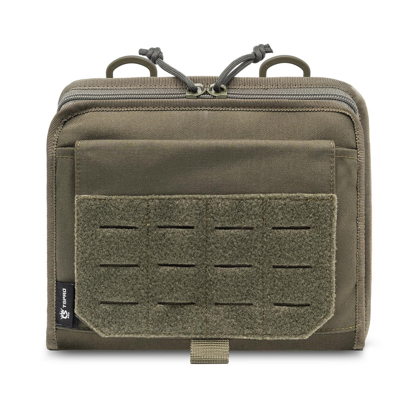 TSPRO Ultra Tactical Molle Admin Pouch Utility EDC Pouch Tool Organizer Clam-Shell Molle Pouches for Tools and Medical Suppliers Organization Green