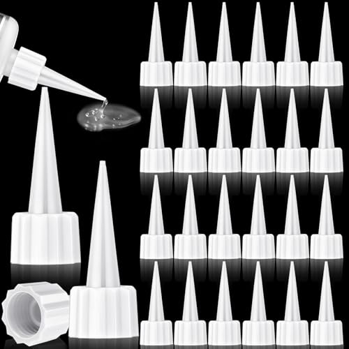 Loopeer 24 Pcs 312 Extra Tips for Ca Glue Snip Tip Applicator Tips, White