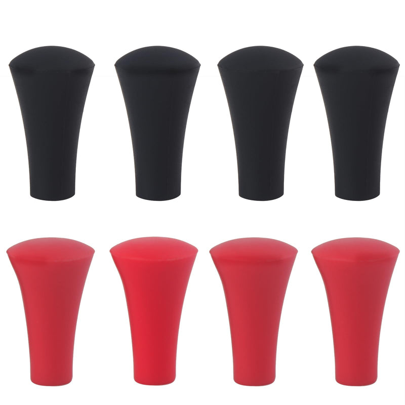 Rubber Tips for Ram Mounts X-Grip Phone Mount, Balck & Red Silicone Caps | Accessories for Replacement (8 Pack)