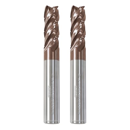 Tools Carbide Roughing End Mill with Notch Groove Square Carbide End Mills for Generral Steel,Alloy Steel,Cast Iron, Hardened Steel Cutting- 4 Flute Cutting Tools 3/8 Shank (3/8-2.5" 2PCS) Gang-End Mill 3/8-2.5" 2PCS