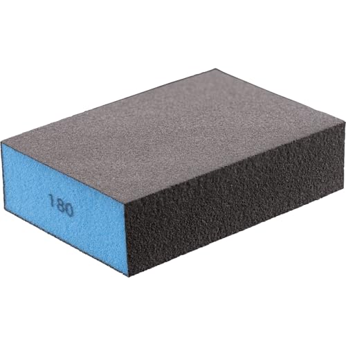 PFERD Sanding Sponge, 4-Sided Abrasive Block, 2-3/4" x 4", 180 Grit, Aluminum Oxide, Reusable (Pack of 5) - Part 46402 2-3/4" x 4"