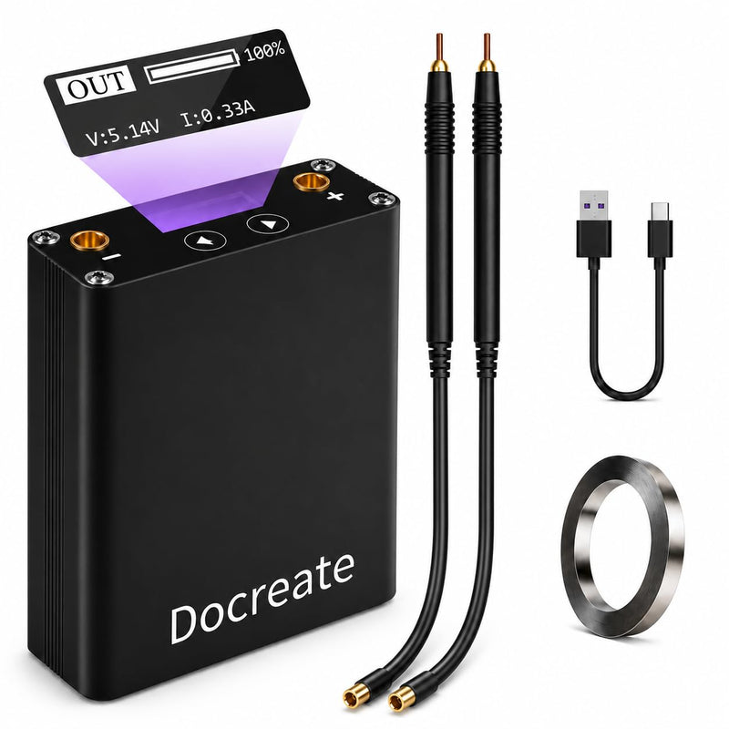 5500W Handheld Spot Welder, Portable Battery Spot Welding Machine with LCD Display, 30-Level Adjustable Power, 5500mAh USB-C Mini Welder Kit for 18650 Battery Packs 407 Spot Welder