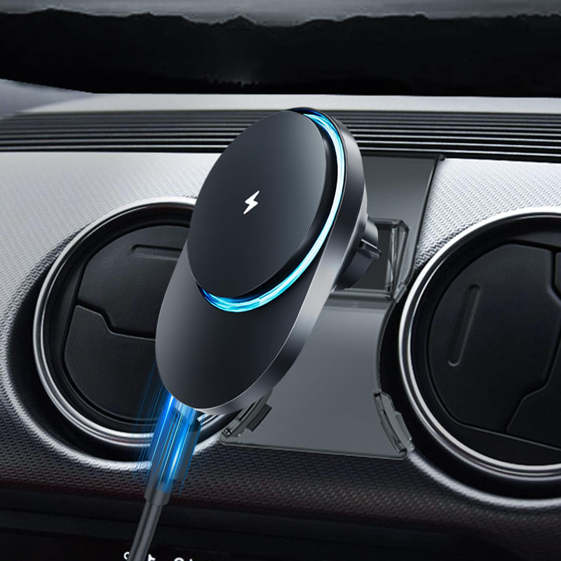 CLEC for Ford Mustang 2015-2023 Magnetic Wireless Car Charger Phone Holder Mount Custom Fit for Ford Mustang 2015-2023 15W Fast Charging Car Phone Holder Wireless Charger