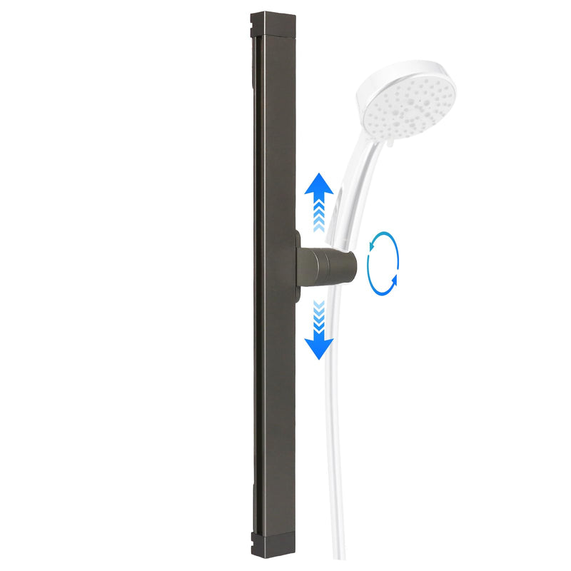 Blissland Shower Slide Bar with Height and Angle Adjustable Handheld Shower Head Holder |Strong Adhesive Disc Mount or Drilling Installation (Aluminum Alloy Material) (Gray) Gray