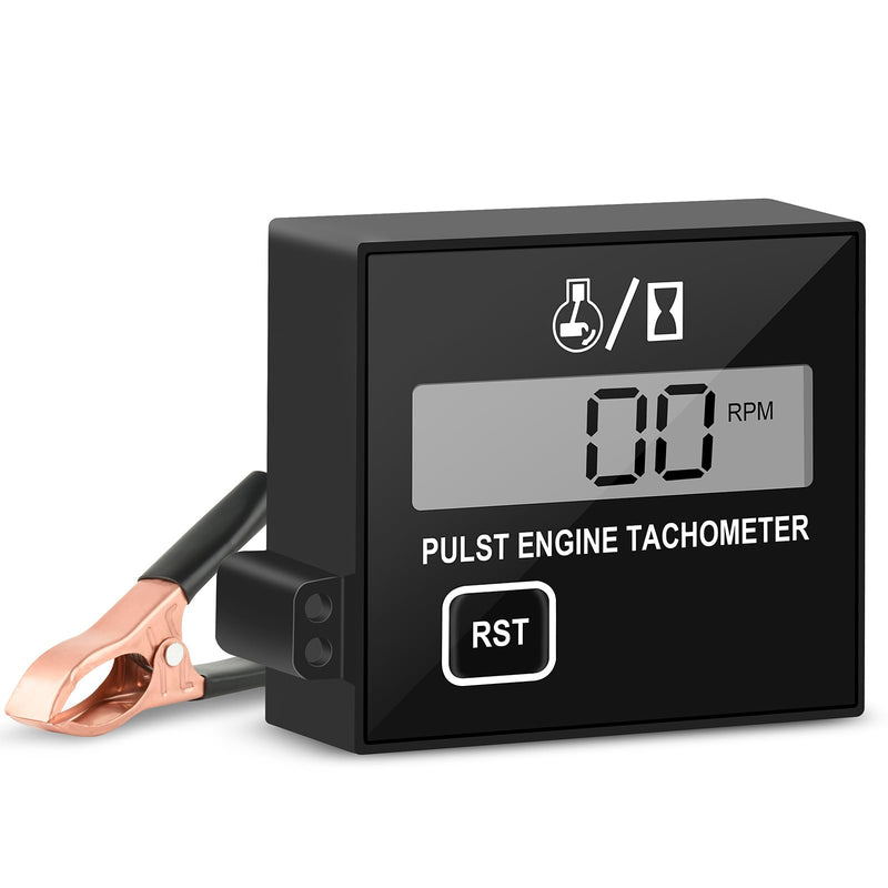 Digital Engine Tachometer for Small Engine Pulse Tach Gauge Waterproof Inductive Tachometer RPM Tester for Gesture Lawn Mower RV ATV Dirt Bike Motocross Boat Tractor (10-15000RPM) Single Key