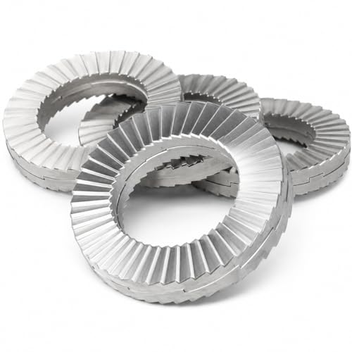 Double Layer self-Locking washers Anti-Loosening Washers Belleville Washers Vibration-Resistant Locking Fasteners for Automotive, Industrial Machinery, Construction Equipment & Maintenance (1/2,5) 1/2" 5