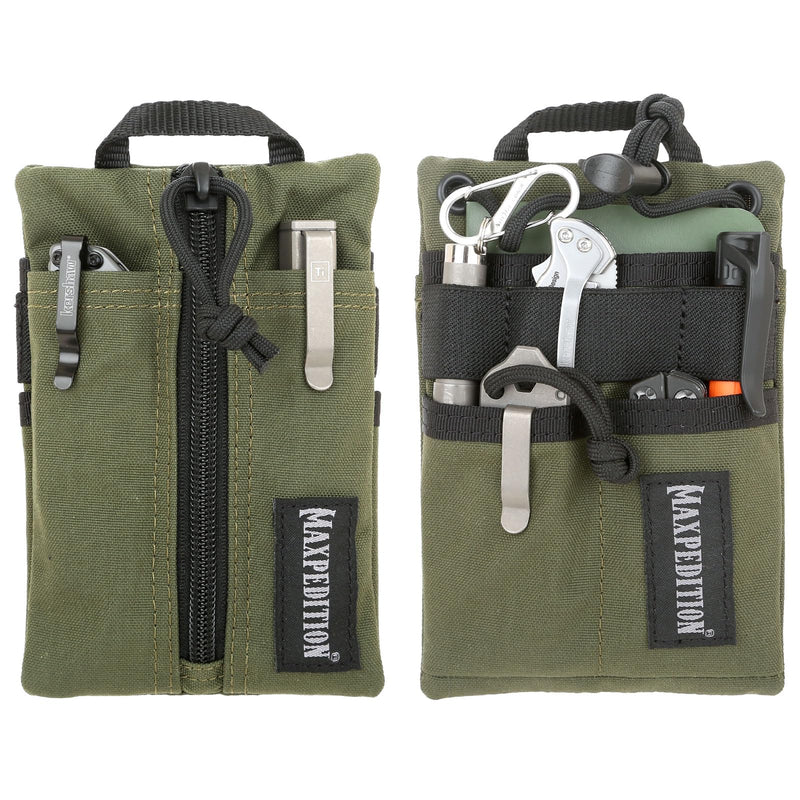 MAXPEDITION Platy Pocket Organizer, Durable EDC Tool Pouch for Men, Neck Wallet with Paracord Lanyard, Holds Flashlight, Multitool, Pen, Notebook (OD Green, 4" x 6")
