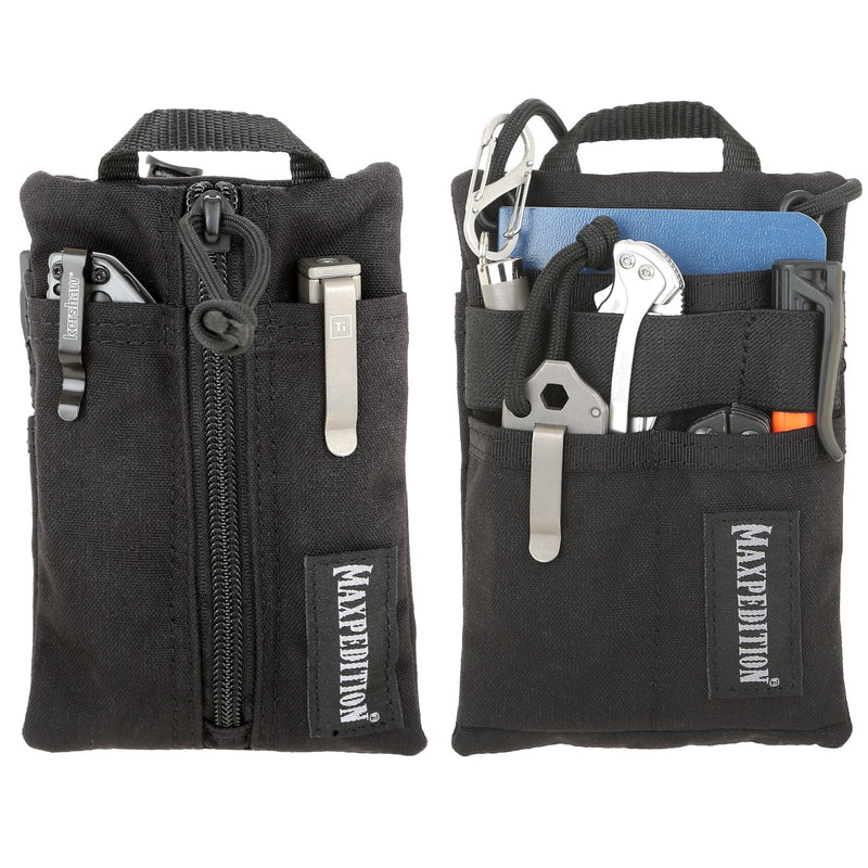 MAXPEDITION Platy Pocket Organizer, Durable EDC Tool Pouch for Men, Neck Wallet with Paracord Lanyard, Holds Flashlight, Multitool, Pen, Notebook Black 4" x 6"