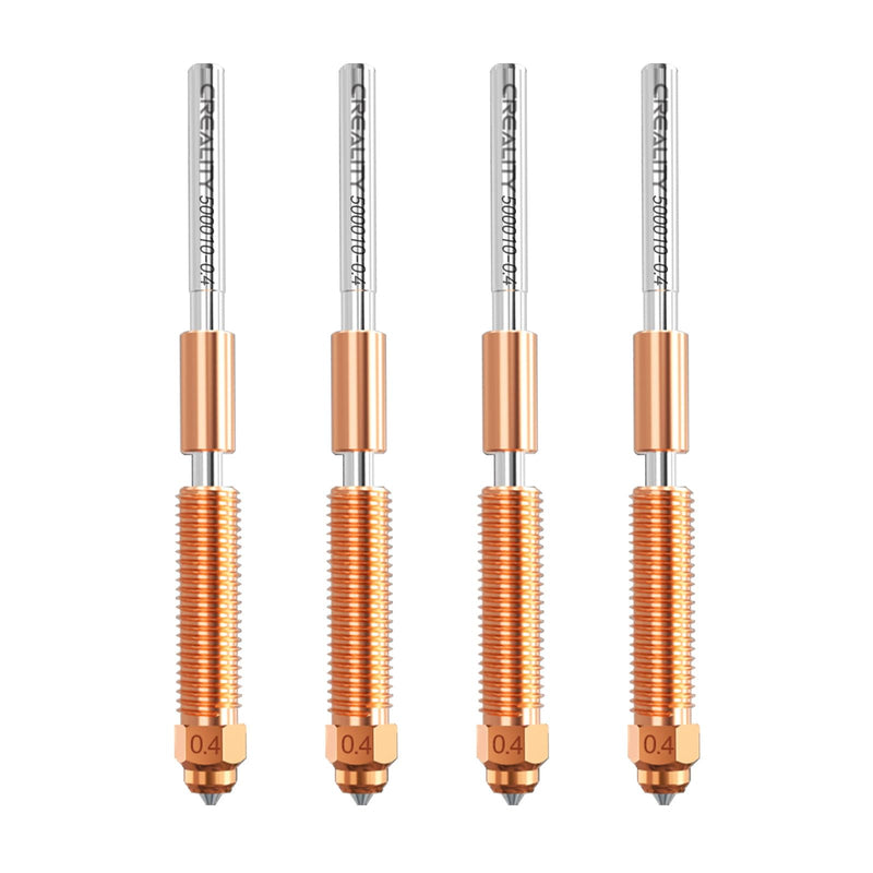Creality Official K2 Plus Nozzle, 0.4mm 4 PCS Quick-Swap 3D Printer Nozzle Copper Alloy and Hardened Steel Nozzle for 3D Printer K2 Plus, K2, Creality Hi 4PCS 0.4mm