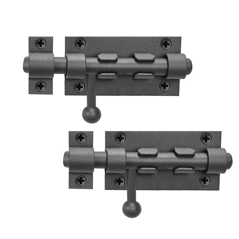 4 Inch Slide Barrel Bolt Latch Door Slide Lock, Solid 304 Stainless Steel Gray Bolt Lock, Thickened Heavy Duty Gate Latches for Wooden Fence Metal Gate Yard Shed Warehouse Cabinet Window (2 Pack) 4 Inch Gray 2 Pack