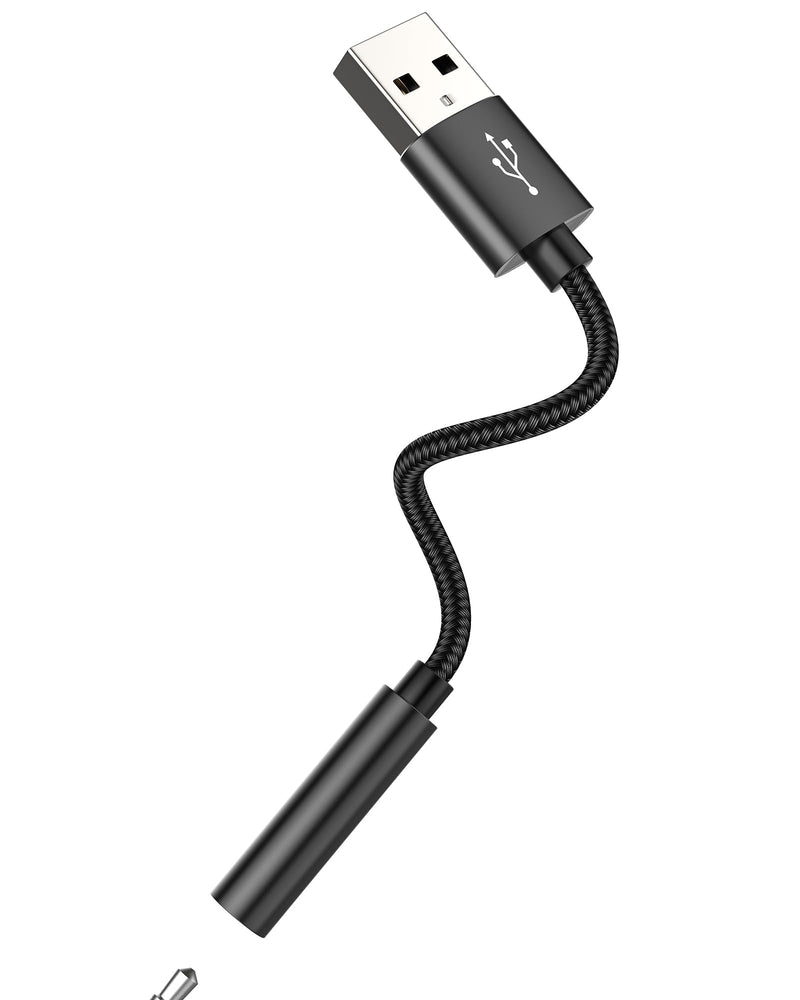 3.5mm to USB Adapter Audio Jack AUX Headphone Sound Cable Pc Microphone External Headset Converter Auxiliary DAC Input Port Stereo Cord Dongle Interface Male Replacement Speaker for Apple