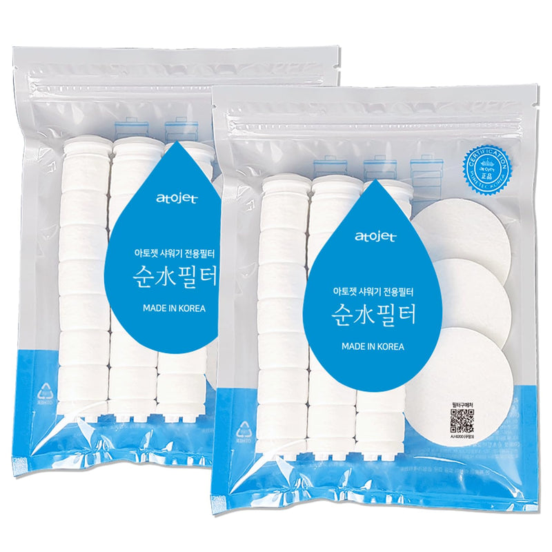 Showerhead Replacement Filters Inspired By Korea's Beauty Culture | Pure Sediment Filters (Head 6pcs+Body 6pcs) for use with AJ-8200 / AJ-8200MC (AJ8200-FLT-6PC) WHITE (6PCS)