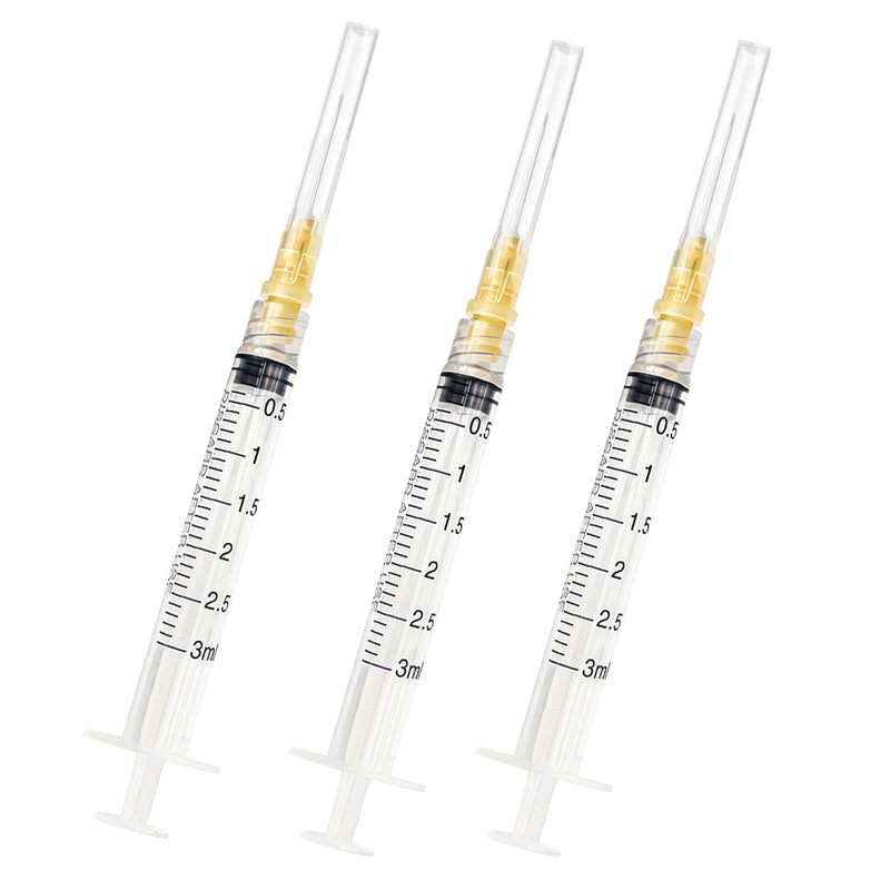 100pcs 3ml 25g x 5/8 in for Scientific Accessories Refilling Liquids | 3cc 25 gauge 5/8 inch Disposable Reconstitution,Lab Sample Supplies, Dispensing Utensils, Individually Wrapped 3ml-25g5/8in 100