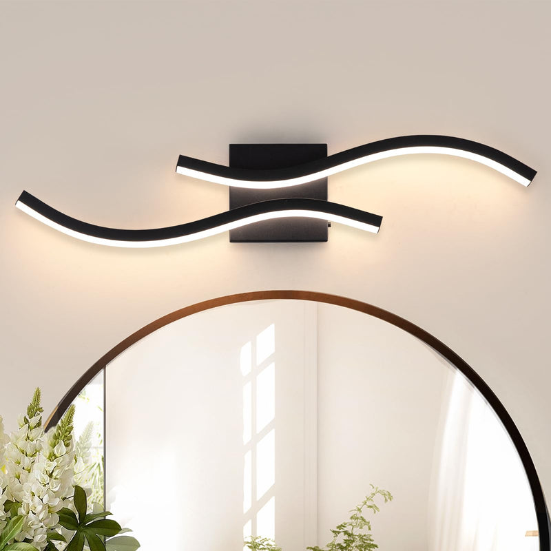 Bathroom Vanity Light Fixture, 26W 5CCT Dimmable Modern Led Bathroom Light Fixtures Over Mirror, LED Vanity Lighting Bar for Bathrooms (Black, 24inch) Black
