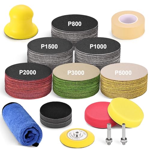 3Inch Wet Dry Headlight Restoration Kit, Drill Sanding Polishing Attachment