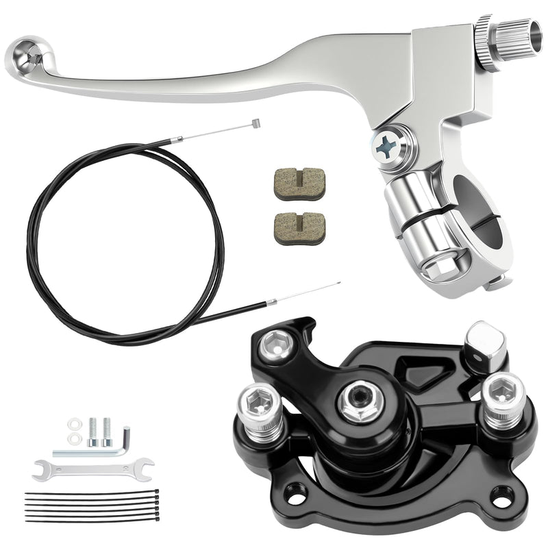 Mini Bike Brake Caliper Lever Kit Compatible with Monster Mega Moto MMB80 105cc Coleman CT100U CC100X Baja DB30 Motovox MBX10 MBX11 Predator 79cc 97cc100cc Engine Parts with 60" Brake Cable Black