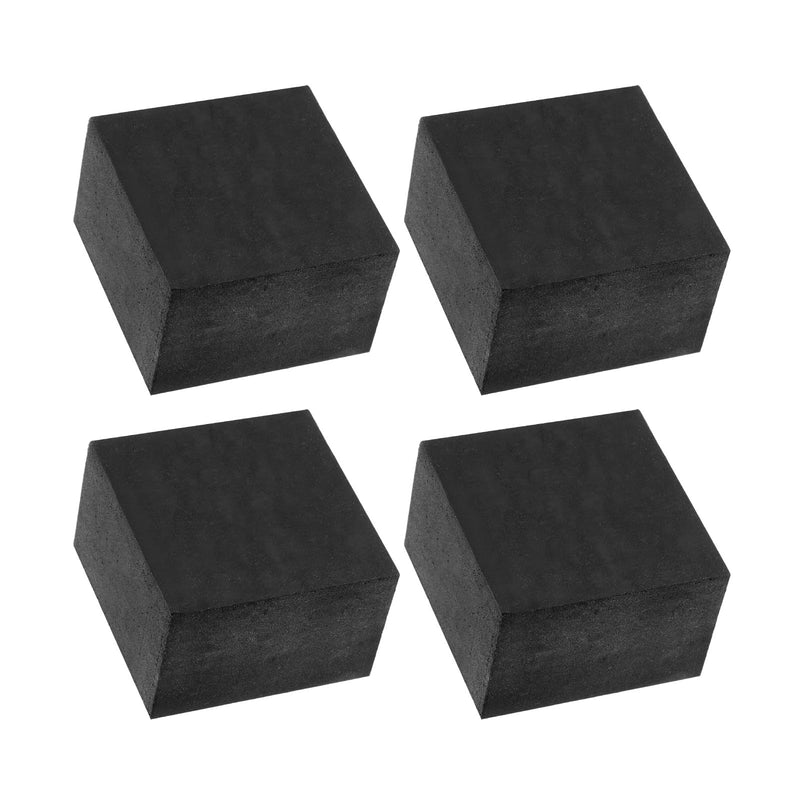 PATIKIL Rubber Solid Anti-Vibration Pads, 4 Pcs 60mm x 40mm Thick Rubber Square Washers Multi-Purpose Gasket Pad Bushings Spacer for HVAC Compressor Air Conditioner, Black