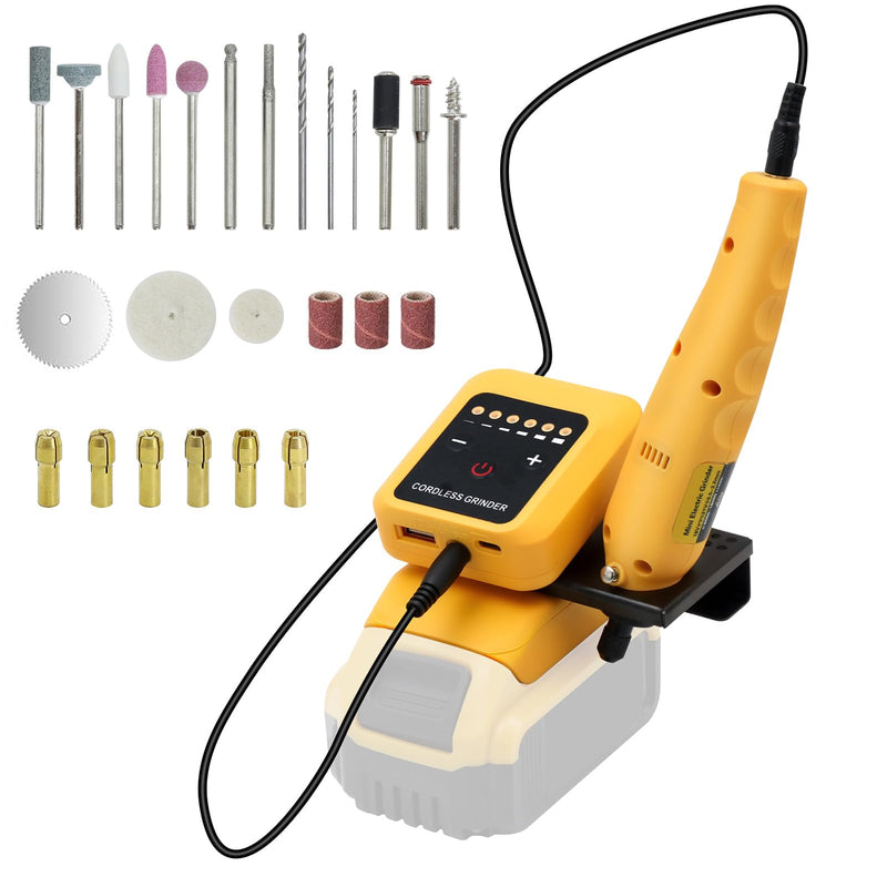 Cordless Rotary Tool Kit for DEWALT 20V Max Battery, 6-Speed with 25 Accessories, Multi-Purpose Power Rotary Tool for Sanding, Polishing, Drilling, Etching, Engraving, DIY Crafts (No Battery)