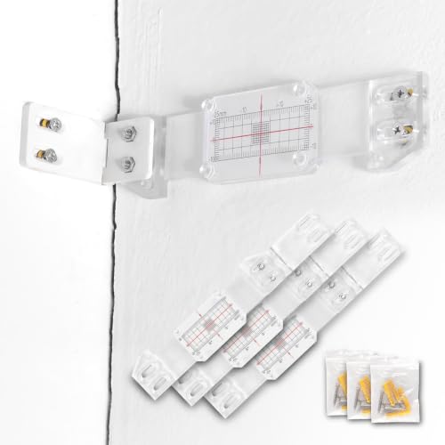 Crack Displacement Monitors - Precision Engineering for Accurate Horizontal & Vertical Crack Measurements Comprehensive Monitoring Solution, Ideal for Internal & External Corners (3PC) 3PCS