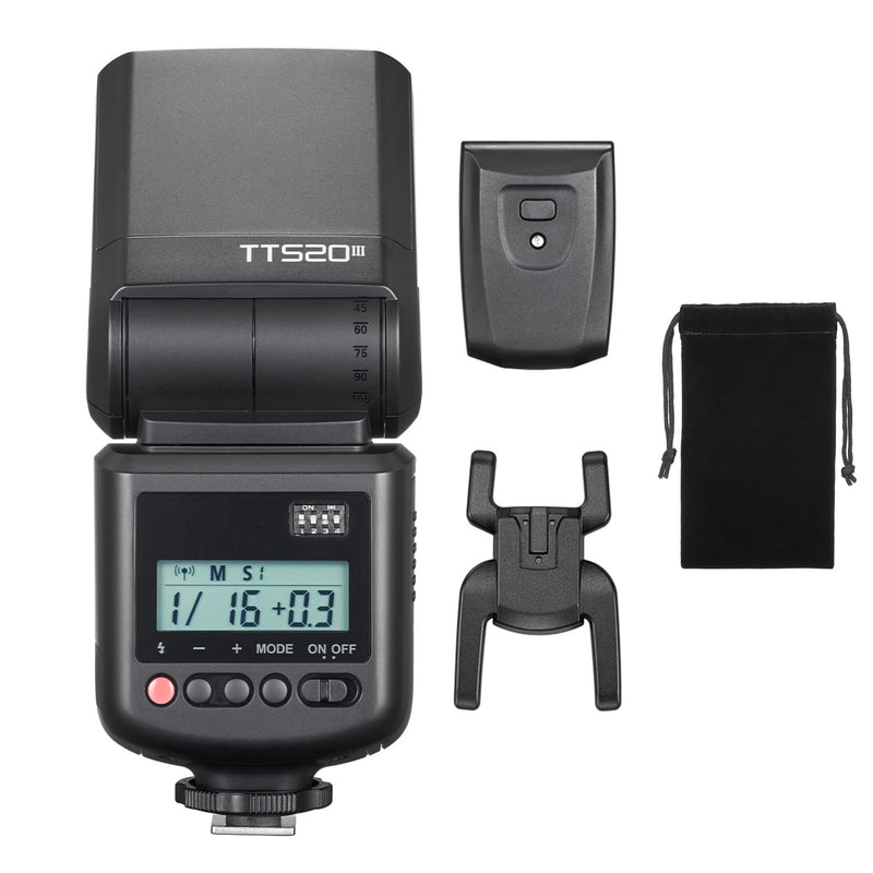Godox TT520 III Wireless Camera Flash with 433MHz Receiver Single-Contact Hotshoe 8 Power Adjustment Wireless Camera Flashlight Flash for Digital Camera
